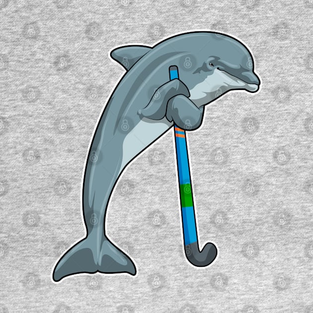 Dolphin at Hockey with Hockey stick by Markus Schnabel